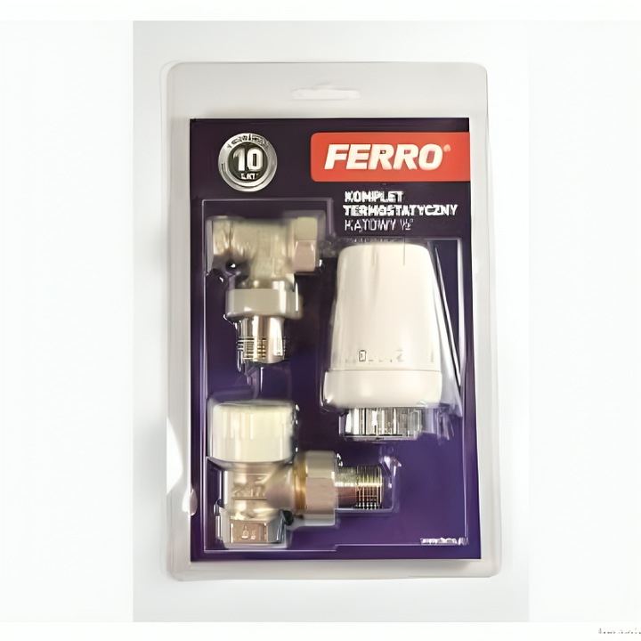Set robineti radiator coltar+cap termo+detentor1/2"