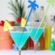 Set 50 betisoare pentru cocktail Sunmostar, tema tropicala, multicolor, 18cm