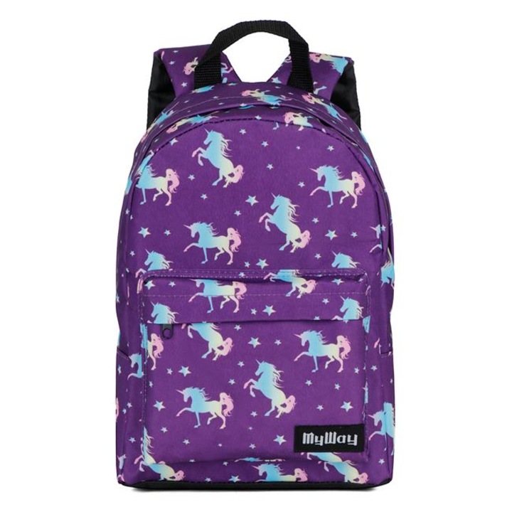 Ghiozdan Gradinita Mov cu Model Unicorni - My Way