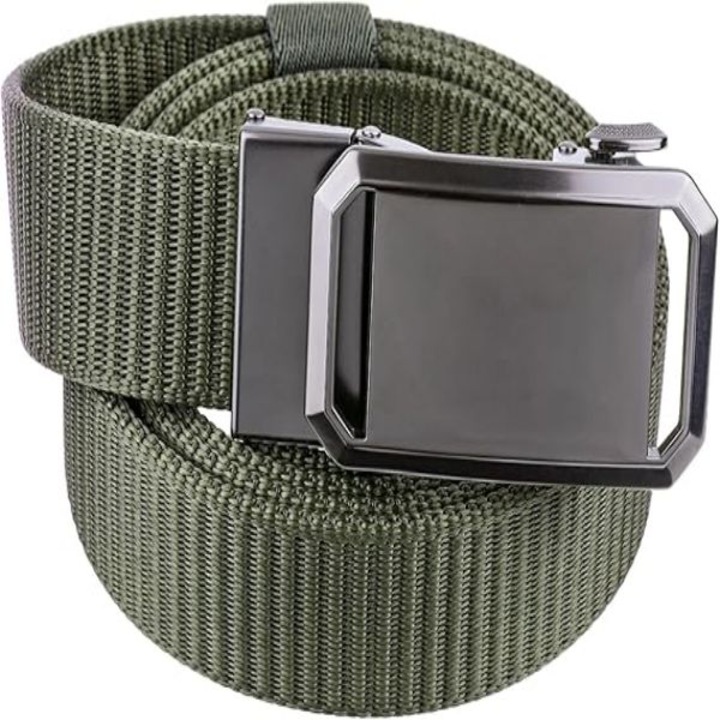 Férfi taktikai öv, Textil, állítható, zöld, 120cm
