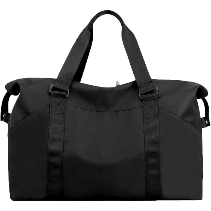 Универсална пътна чанта, удобна за самолет, с интегриран ръкав за количка за гладко управление, черна (перфектен размер)