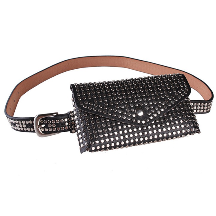 Női deréktáska, Jormftte, 17.5x10cm, öv hossza 103cm, állítható