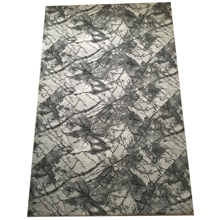 Covor Antiderapant cu Nuante Gri, Abstract, Poliester, 150 x 230 cm