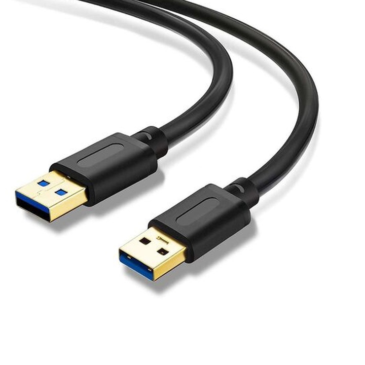 USB 3.0 A kábel, aranyozott USB, fekete