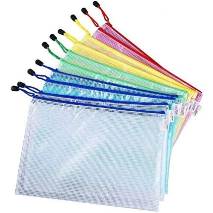 Set 10 Dosare A4, AMRINUGL, PVC, 33 x 23.5 cm, Rezistent la apa, Multicolor
