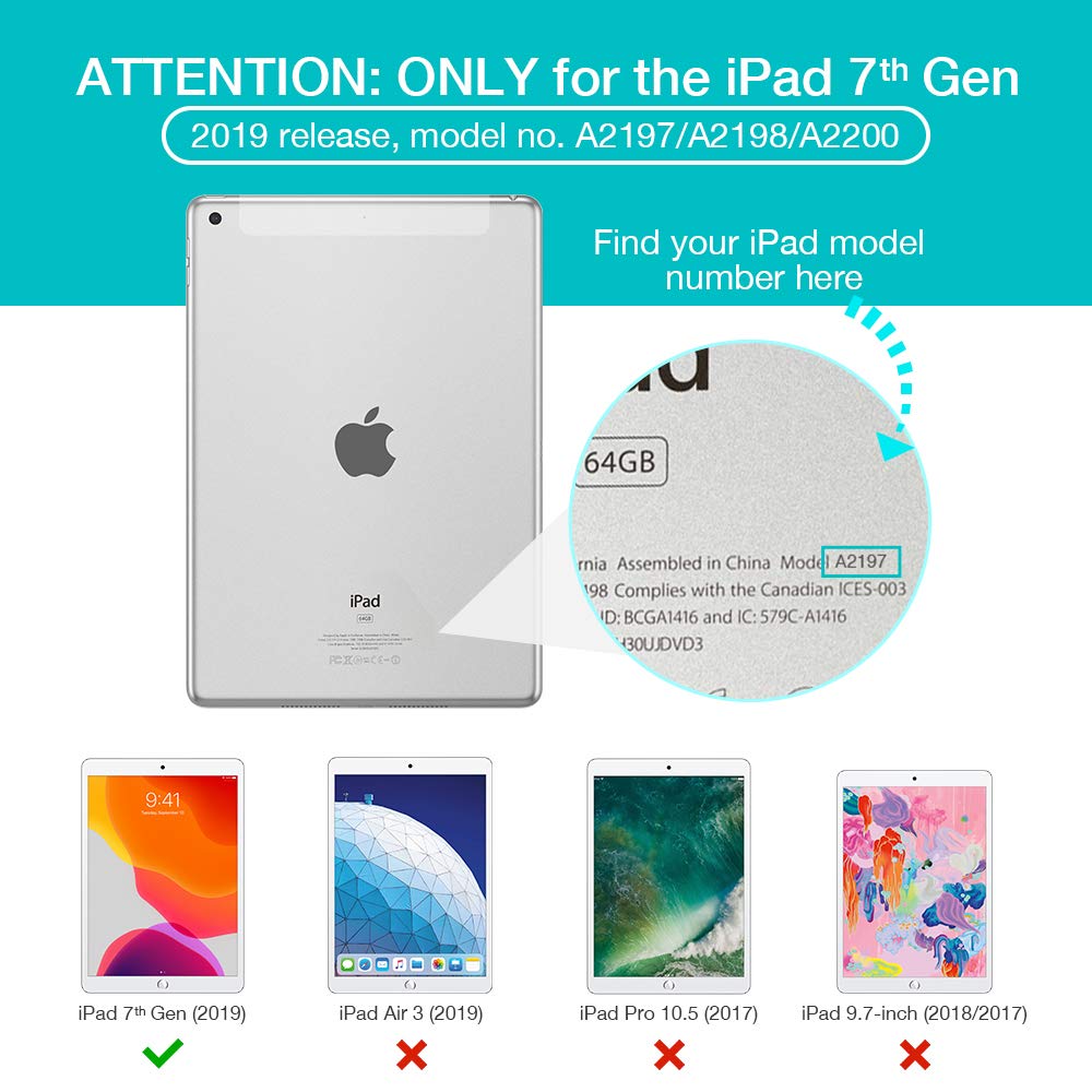 Husa tableta pentru iPad 7th Generation 10.2", piele ecologica, anti-alunecare, gri argintiu