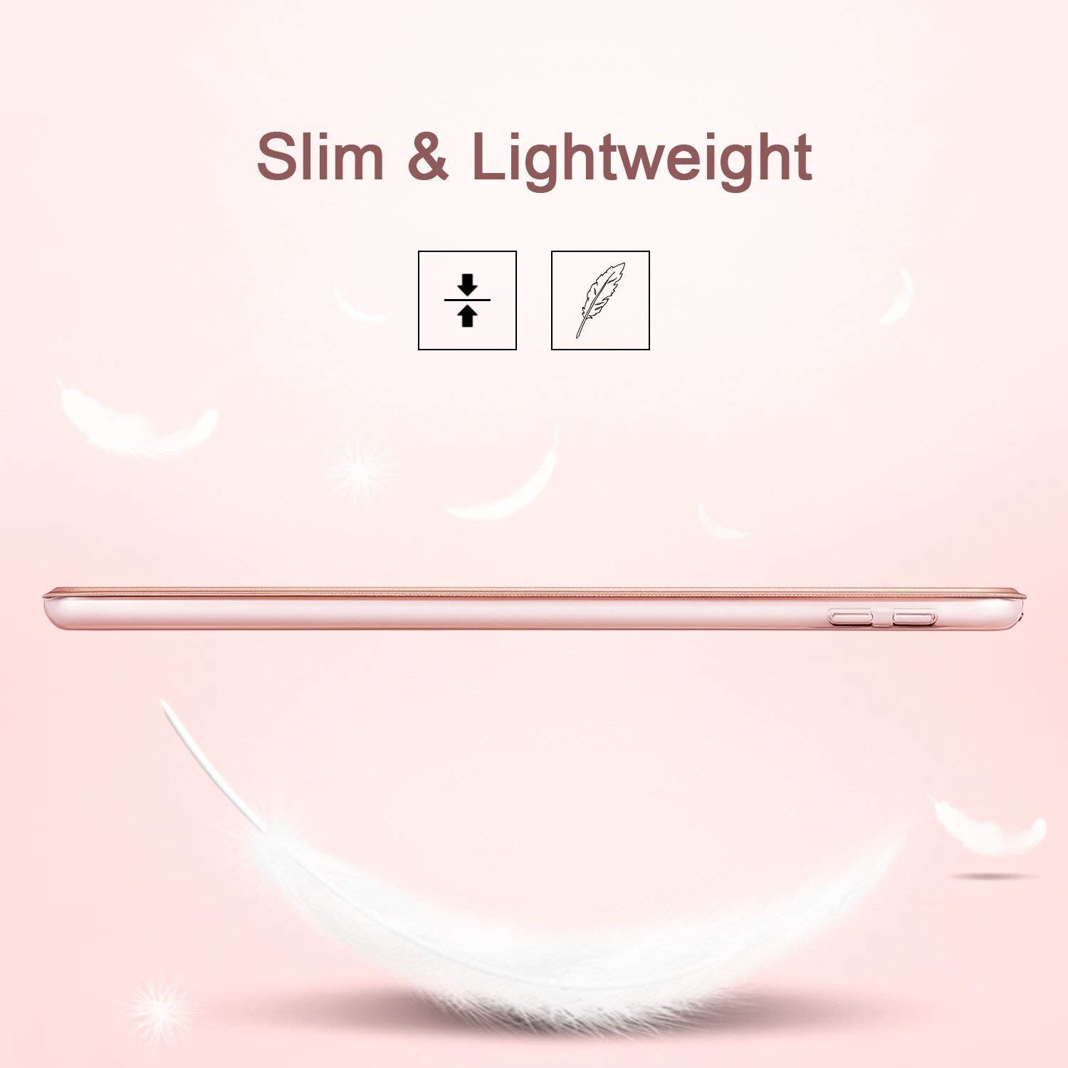 Husa protectie tableta, Poliuretan/Microfibra, Pentru iPad 9.7" 2018/2017, Roz