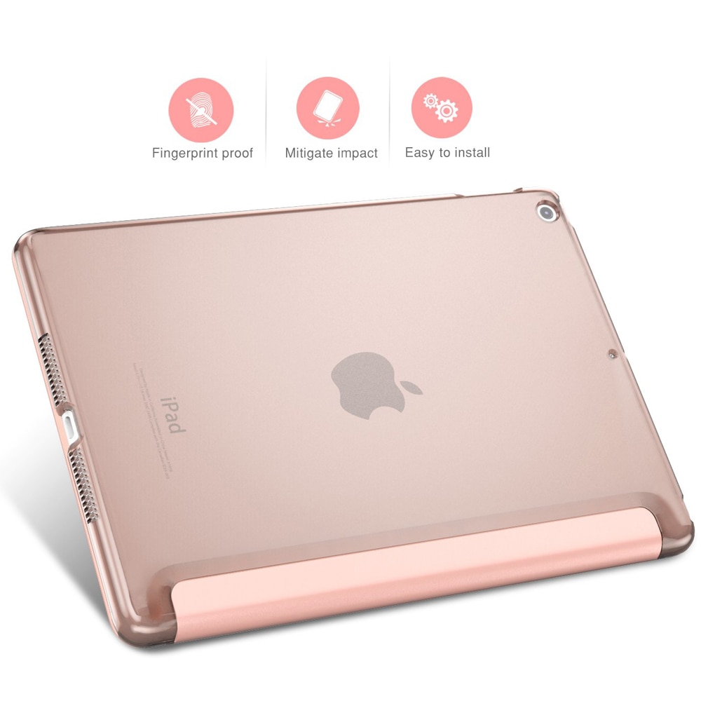 Husa tableta, AMRINUGL pentru iPad Mini 5, 7.9 inch, roz auriu, ultra-subtire, cu suport si functie de activare automata.