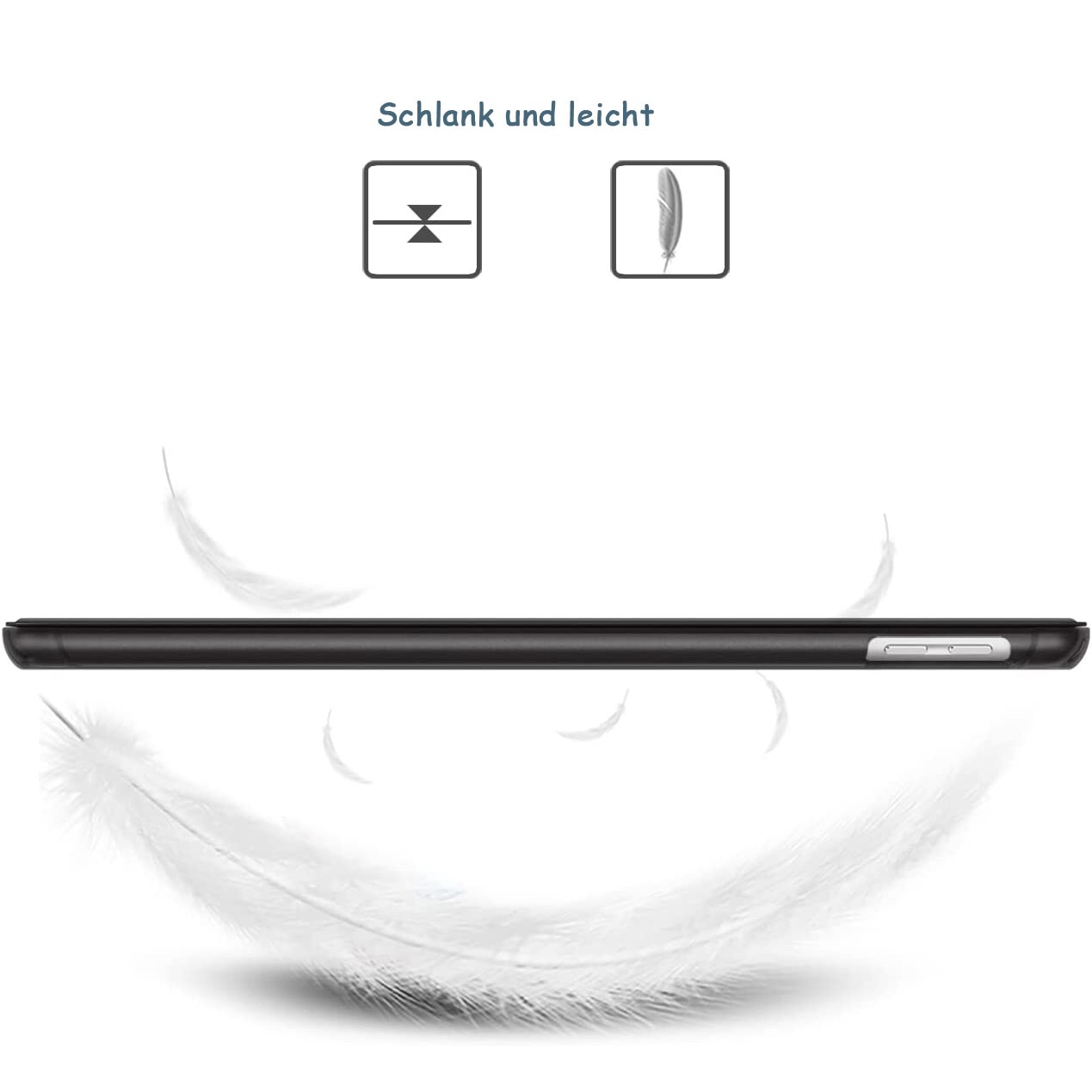 Husa iPad 9/8/7 Generatie 10.2", Suport Pencil, Trei Unghiuri Vizualizare, Functie Auto Sleep/Wake