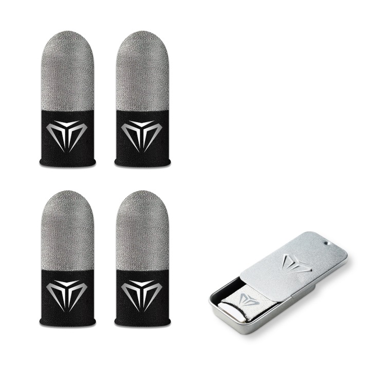 Set 2 perechi de manusi pentru gaming, fibre electrice superconductoare, ultra-subtiri, negru, cutie metalica inclusa