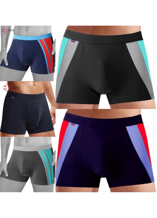 Boxeri barbati, Moraj, 5 perechi, multicolor, bambus, 2XL INTL