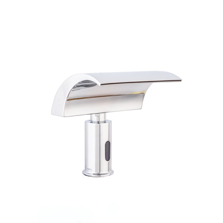 Baterie lavoar, tip cascada, cu senzor, crom lucios