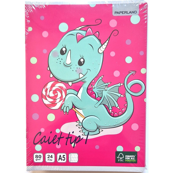 Комплект 10 тетрадки тип 1, 24 страници, хартия 80гр/м2, Paperland