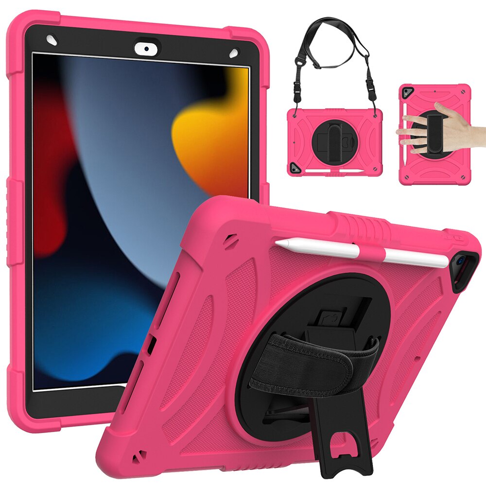 Carcasa pentru iPad 10.2 (2019/2020/2021), Cozevdnt, suport pentru creion, curea de umar, multicolor