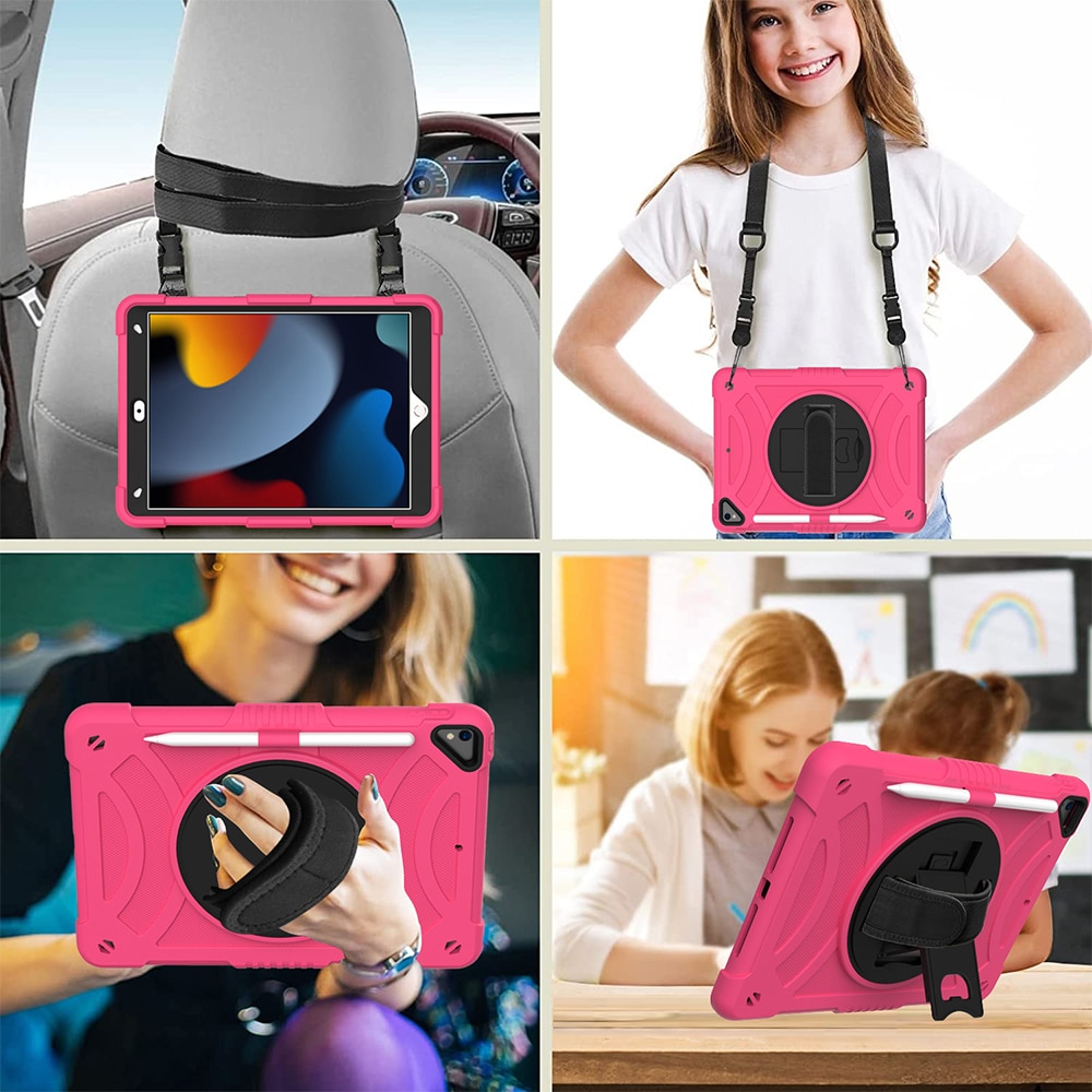 Carcasa pentru iPad 10.2 (2019/2020/2021), Cozevdnt, suport pentru creion, curea de umar, multicolor