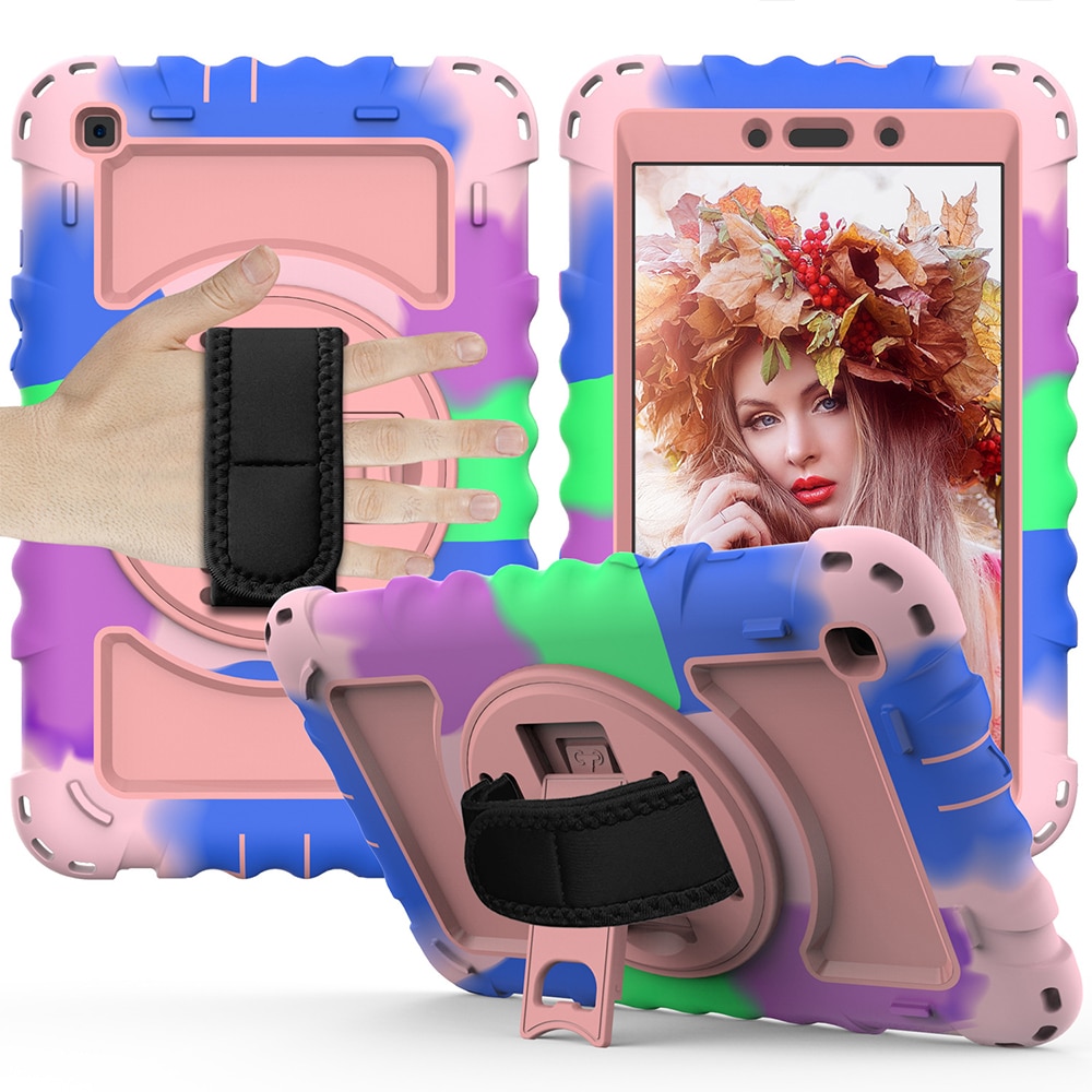 Husa de protectie pentru tableta, Cozevdnt, compatibila cu Samsung Galaxy Tab A 10.4 T500/T505, suport pivotant, curea de umar, multicolor