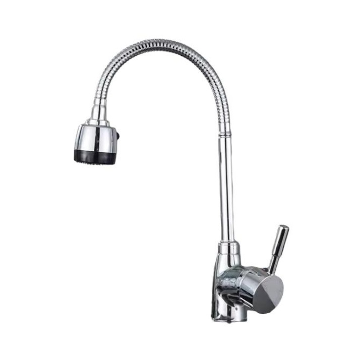 Baterie bucatarie, pivotanta 360°, flexibila, moduri diferite curgere, h 30-35cm, AVI-3325