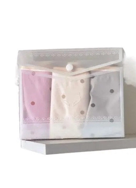 3 egyszerű bugyiból álló szett, közepes derekú, rózsaszín és szürke, L