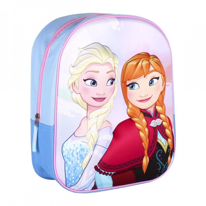 Cerda Frozen 3D óvodai táska, 31cm, 1 rekeszes, kék rózsaszínnel