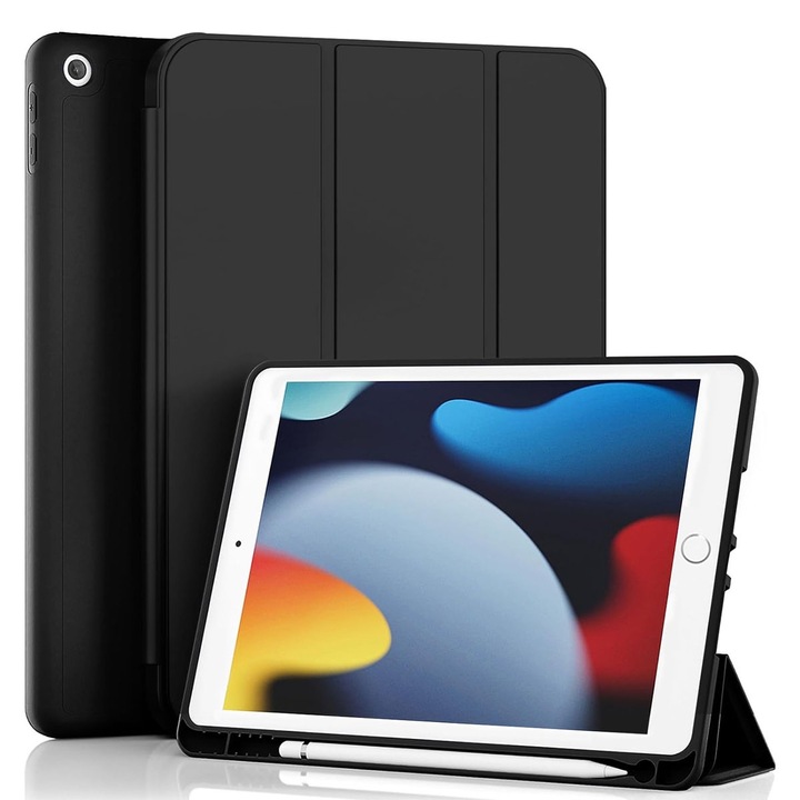 Husa tableta AMRINUGL pentru iPad 10.2 inch, protectie completa, neagra
