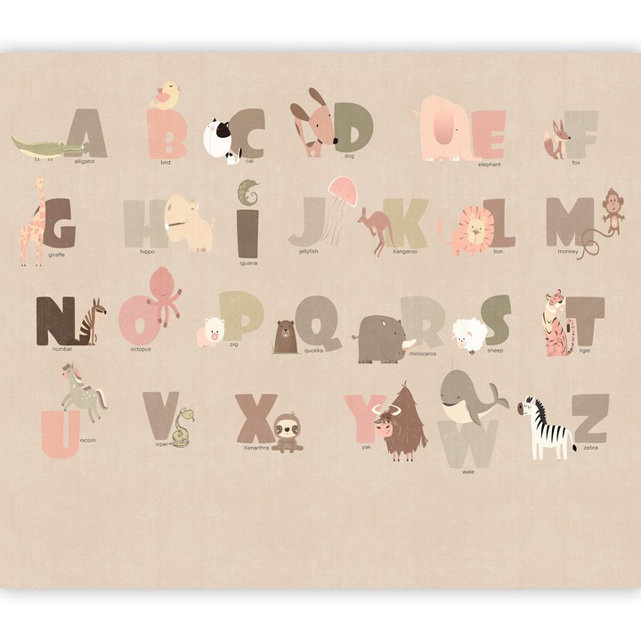 Fototapet Standard - A Beige Alphabet - 250 x 175 cm