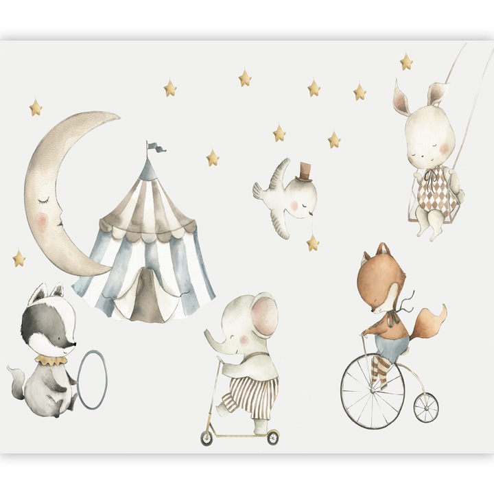 Fototapet Standard - Animals for Children (Watercolour) - 250 x 175 cm