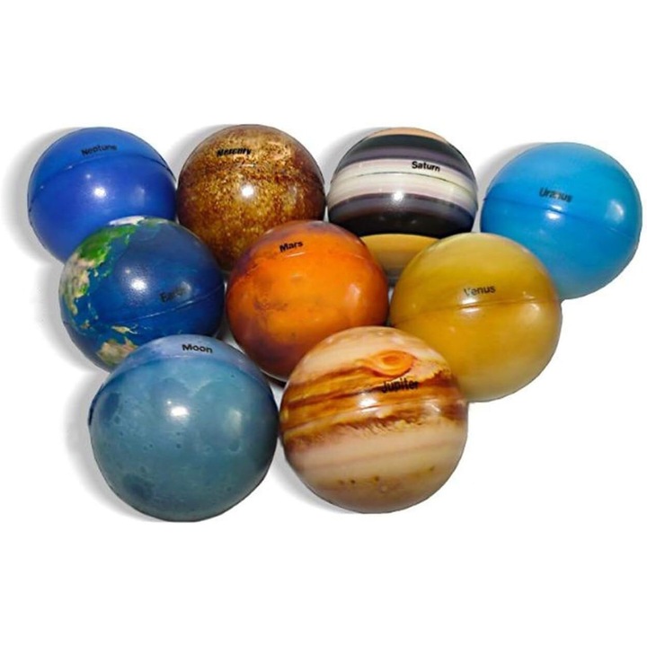 Set 9 mingi 3D, Bizaical, din PU, multicolor, 63mm