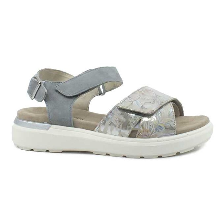 Sandale pentru femei, Reflexan, din piele naturala, cu brant moale si detasabil, cu barete cu scai si cu catarama la spate T6