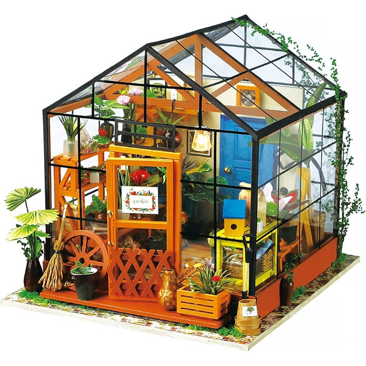 Комплект конструктор Green House, дървени мебели, мини къща диорама, нетоксични материали