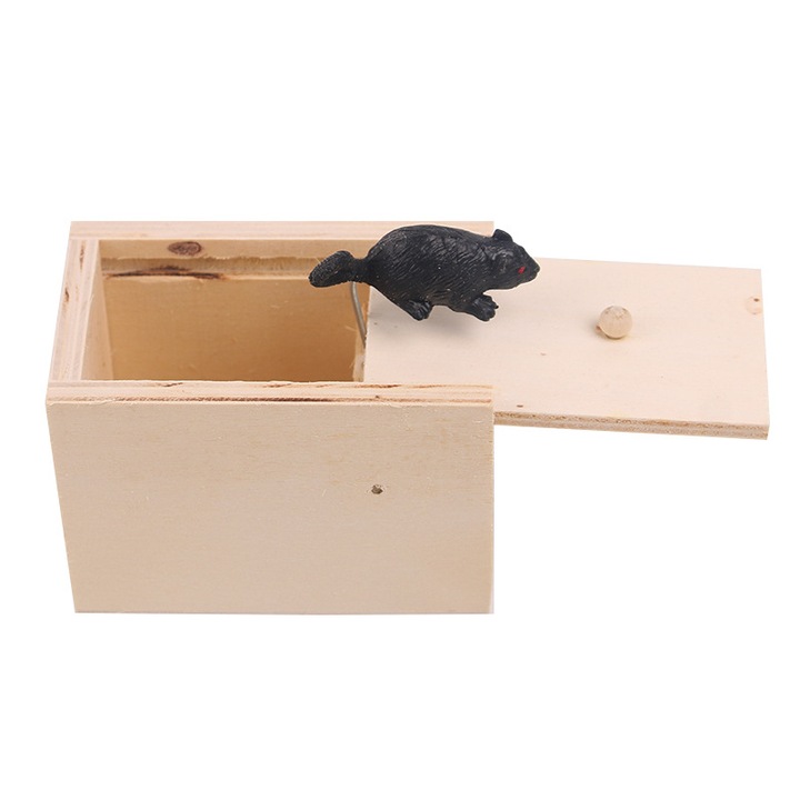 Кутия изненада паяк, QttvbTna, дърво, интерактивна играчка за деца