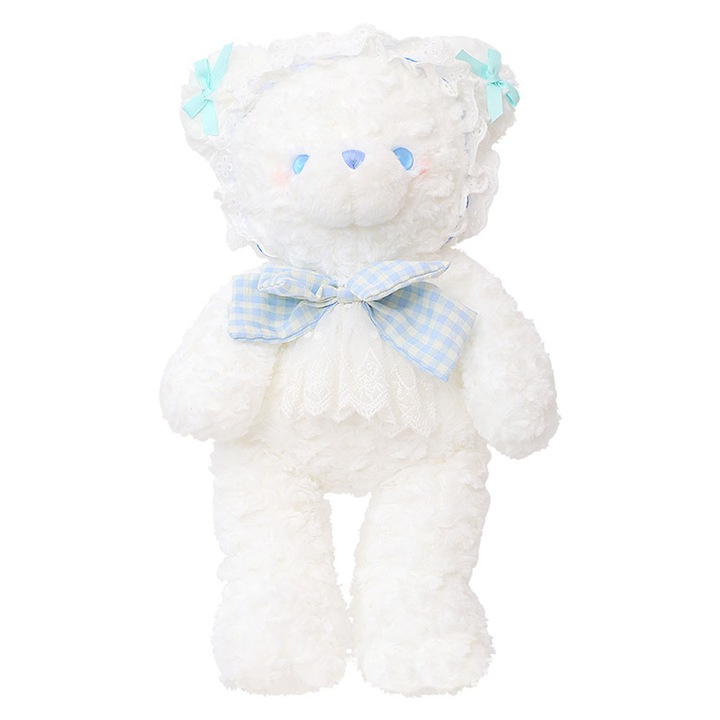 Nyuszi plüssjáték, 34,8 cm, poliészter, hosszú fülek, nagy szemek