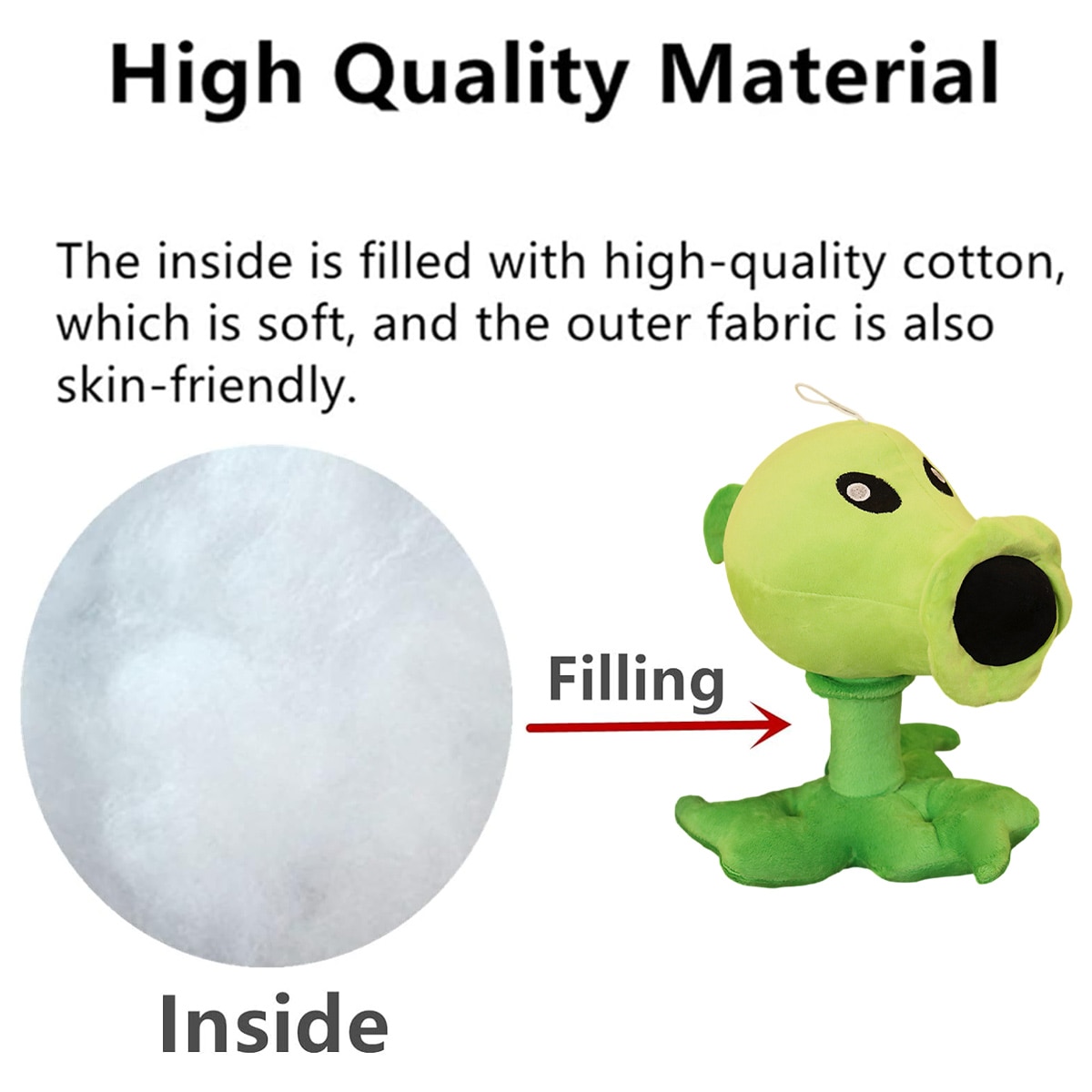 Jucarie de plus, Plants Vs Zombies, material durabil, umplutura