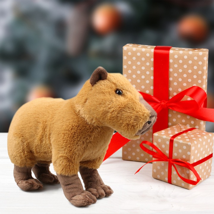 Плюшена играчка Капибара, мека, сладка, 30x20см