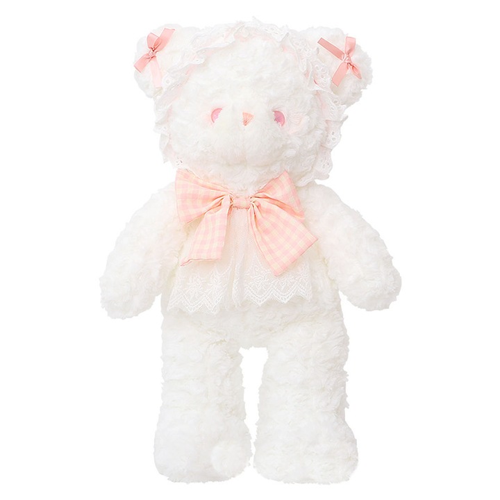 Nyuszi plüssjáték, 34,8 cm, poliészter, hosszú fülek, nagy szemek