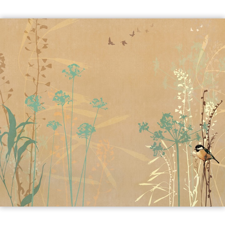 Fototapet Standard - Bird in the Meadow - 200 x 140 cm