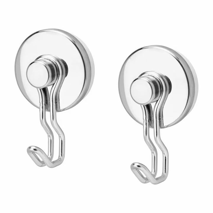 Carlig cu ventuza, set 2 buc., din otel inoxidabil si anticoroziv, 4x10x6 cm, max. 3kg, Yupy®