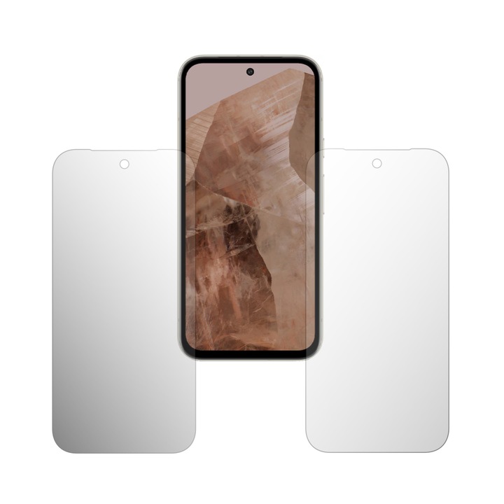 Set 2X Folie Protectie Ecran Folie24, pentru Google Pixel 8a, 1X Ultra-Clear + 1X Mata, Acoperire Totala Full-Display, Adezive, Flexibile cu Auto Regenerare