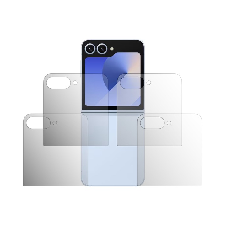 Set 4X Folie Protectie Ecran Folie24, pentru Samsung Galaxy Z Flip6, 2X Ultra-Clear + 2X Mate, Acoperire Full-Display si Case-Friendly, Adezive, Flexibile cu Auto Regenerare