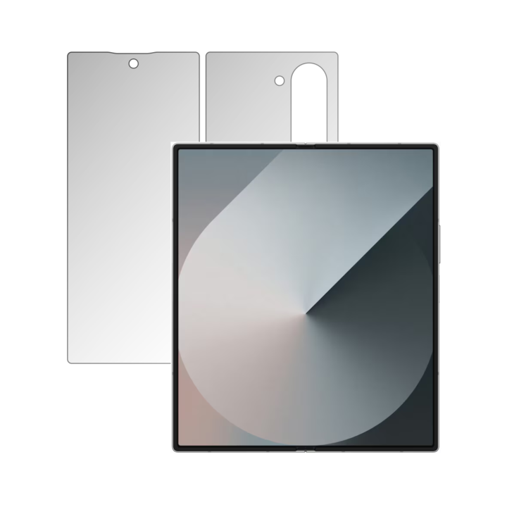 Folie24 Full-Body Screen Protector, за Samsung Galaxy Z Fold6, 1 комплект ултра-прозрачен с просто покритие, екран + гръб, лепило, гъвкав със саморегенерация