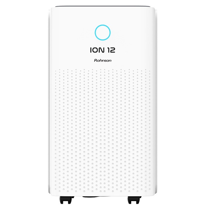 Обезвлажнител Rohnson R-91612, Капацитет 12 л / 24 ч, Таймер, Резервоар 2 л, Система за сушене, Бял