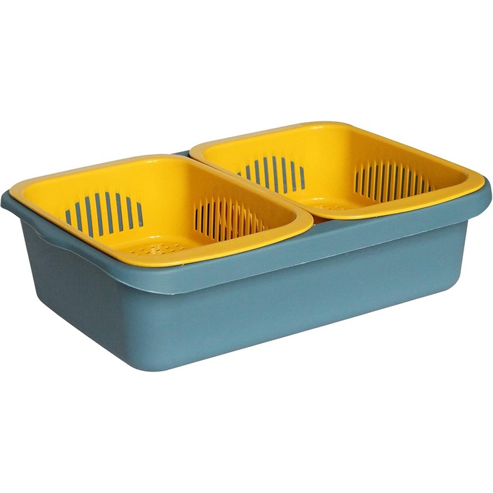 Colander Practic, Enforose, pliabil, extensibil, albastru, 1 bucata