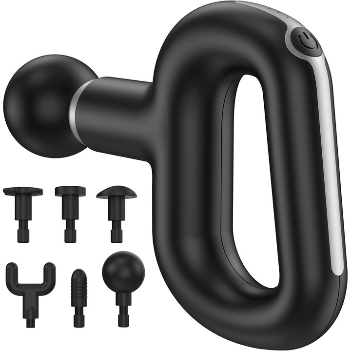 Pistol de masaj AMRINUGL, masaj profund, 6 capete de schimb, silentios, portabil