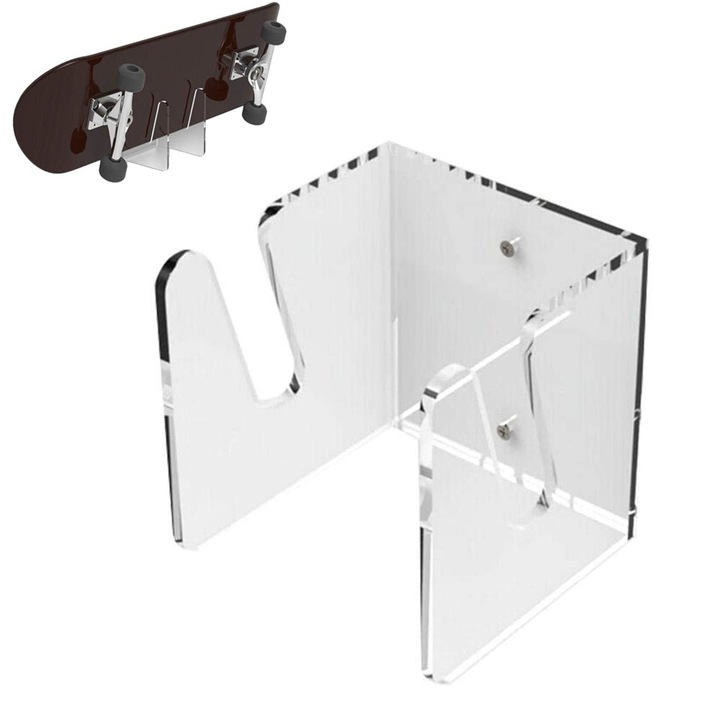 Suport pentru skateboard, AMRINUGL, acrilic transparent, 4mm, 220g, montare pe perete