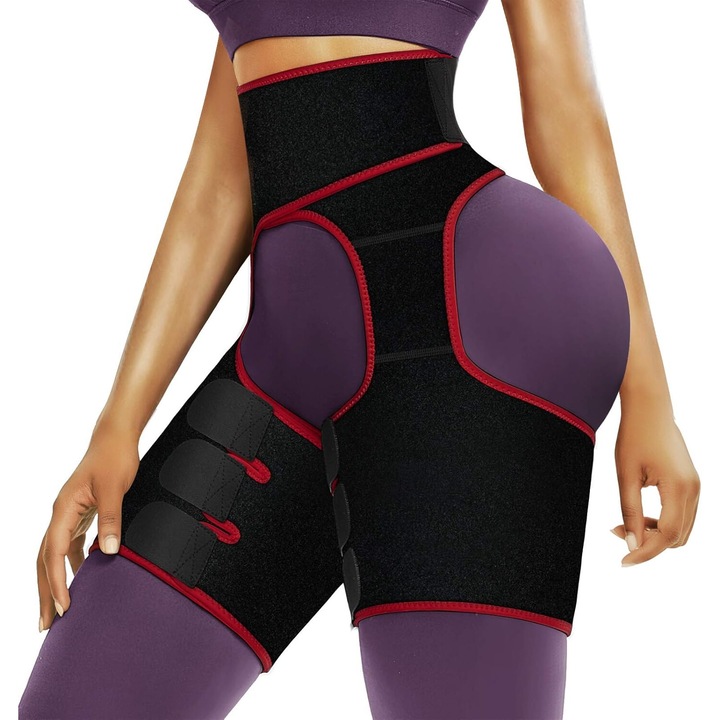 Comb karcsúsító öv, Amrinugl, spandex, fekete/piros, L/XL