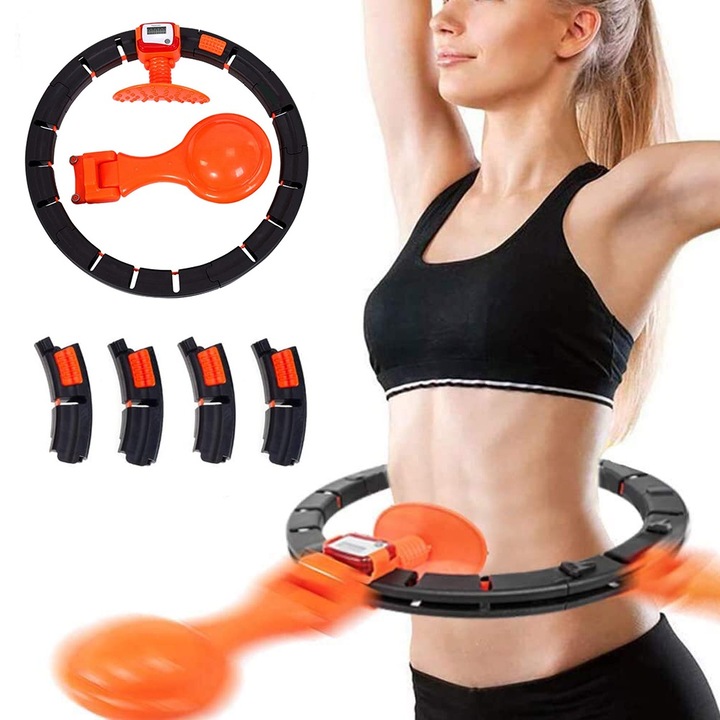 Jormftte fitness edzőgyűrű, állítható, 360°-os masszázs, automata pult, 38x38x8cm