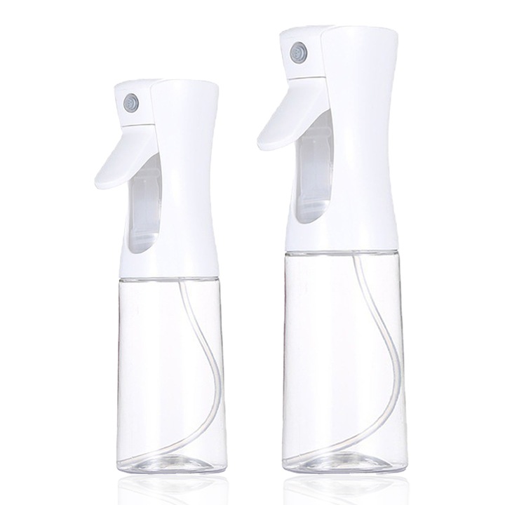 Комплект от 2 бутилки за олио QttvbTna, стъкло, бял, 200ml/300ml