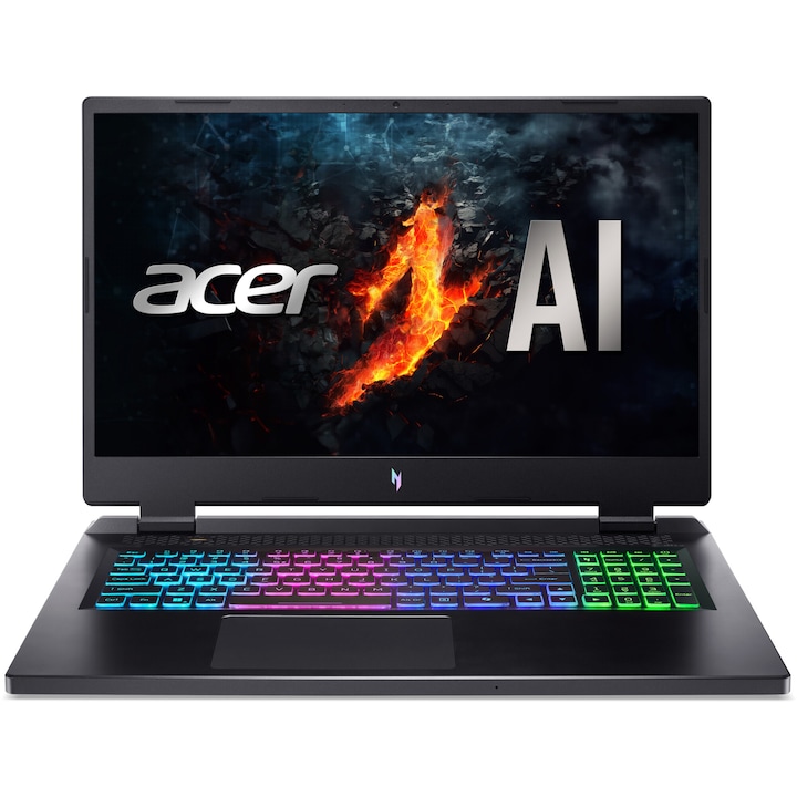 Laptop Gaming Acer Nitro 17 AN17-42-R6V1 cu procesor AMD Ryzen™ 5 8645HS pana la 5.0GHz, 17.3'', FHD 165Hz IPS, 16GB DDR5 RAM, 1TB SSD, NVIDIA® GeForce RTX™ 4050, No OS, Obsidian Black