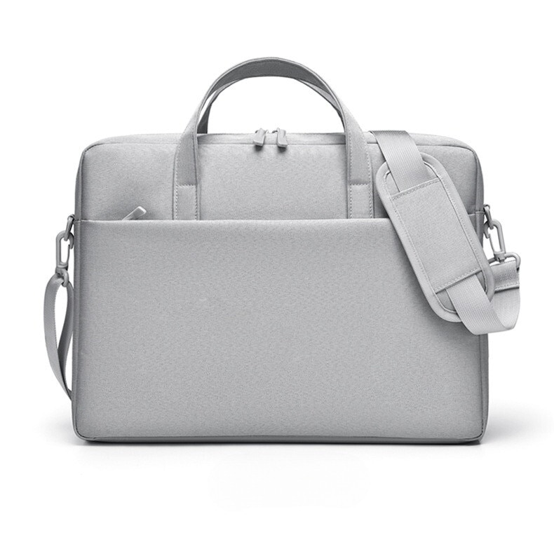 Geanta laptop impermeabila, Fibre sintetice, 44x31x6cm, 15.6 inch, curea de umar detasabila, Gri