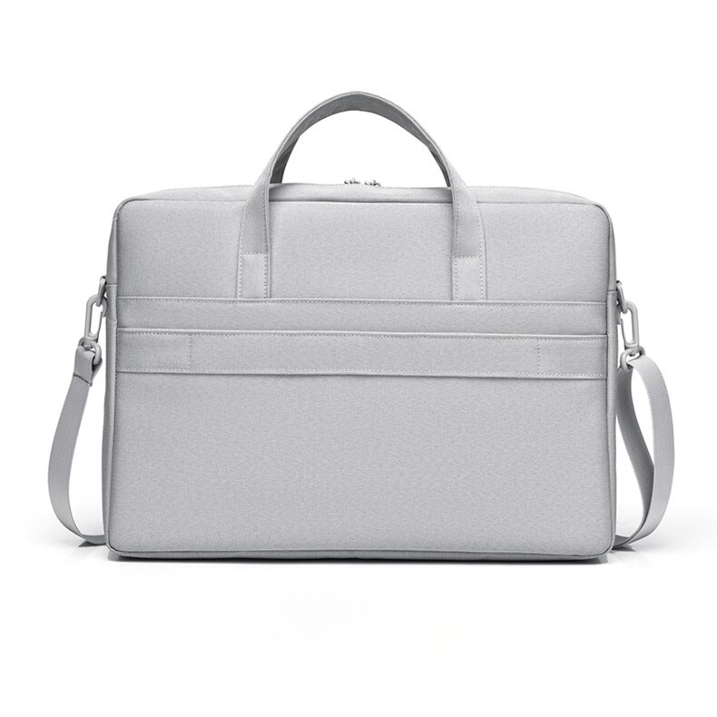 Geanta laptop impermeabila, Fibre sintetice, 44x31x6cm, 15.6 inch, curea de umar detasabila, Gri
