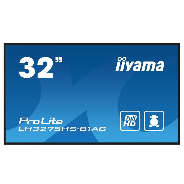 IPS LED professzionális képernyő Iiyama ProLite 31,5" LH3275HS-B1AG, Full HD 1920 x 1080, HDMI, DisplayPort, fekete hangszórók